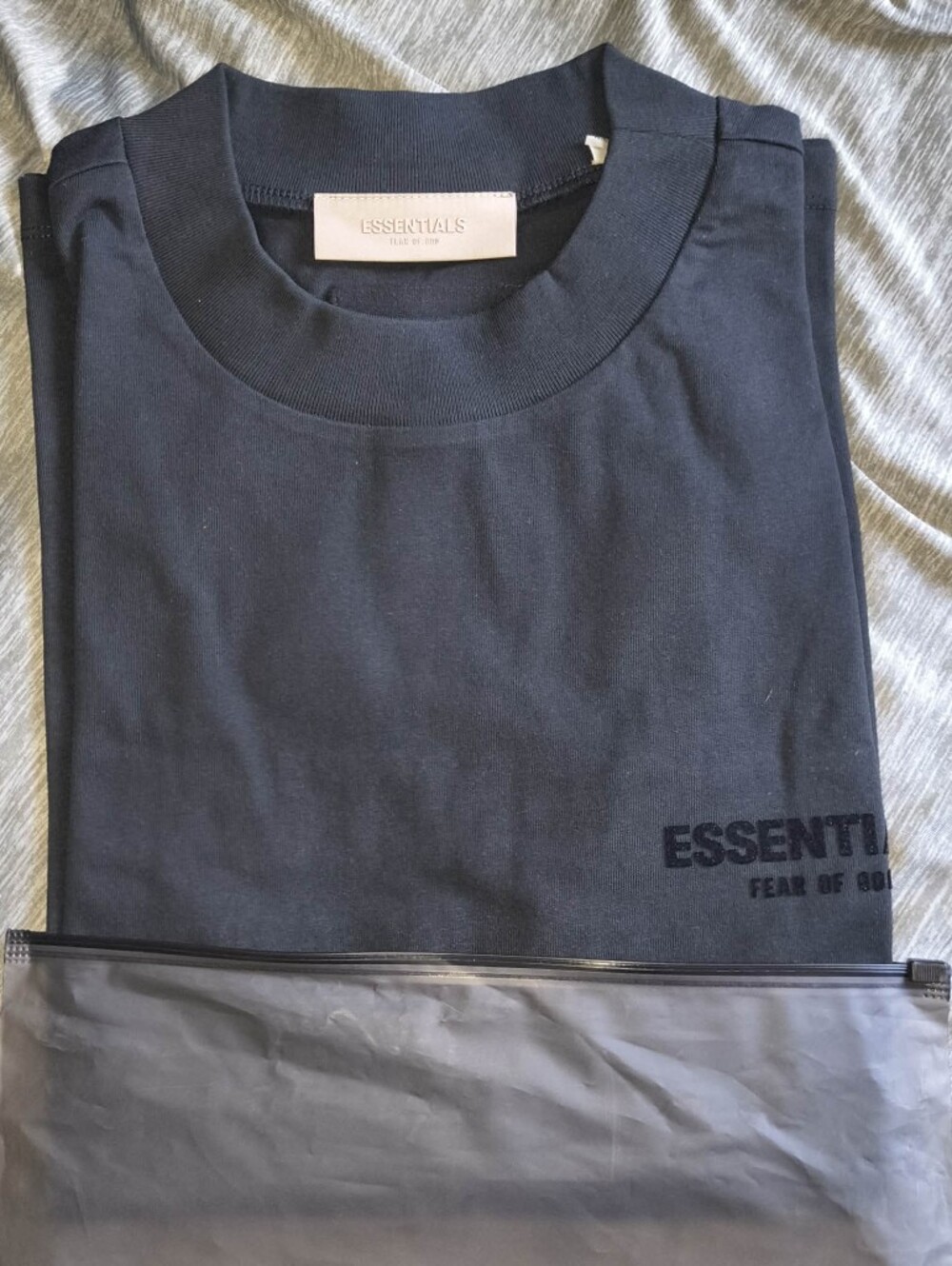 Essentials Fear of God Black Logo Crewneck Tee